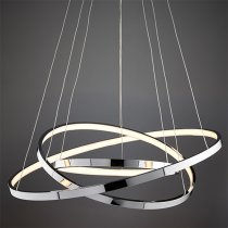 Kline 3 Ring Ceiling Pendant Light In Polished Chrome