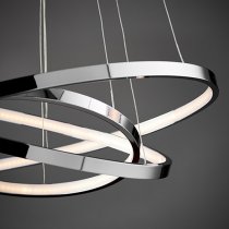 Kline 3 Ring Ceiling Pendant Light In Polished Chrome