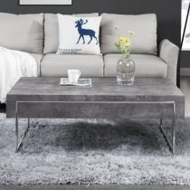 Casa Wooden Coffee Table With 1 Drawer In Concrete Effect