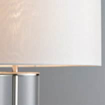 Lessina Vintage White Fabric Touch Table Lamp In Bright Nickel