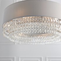 Malmesbury 6 Lights Fabric Ceiling Pendant Light In Silver Grey