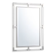 Marisa Rectangular Wall Mirror In Silver Wooden Frame