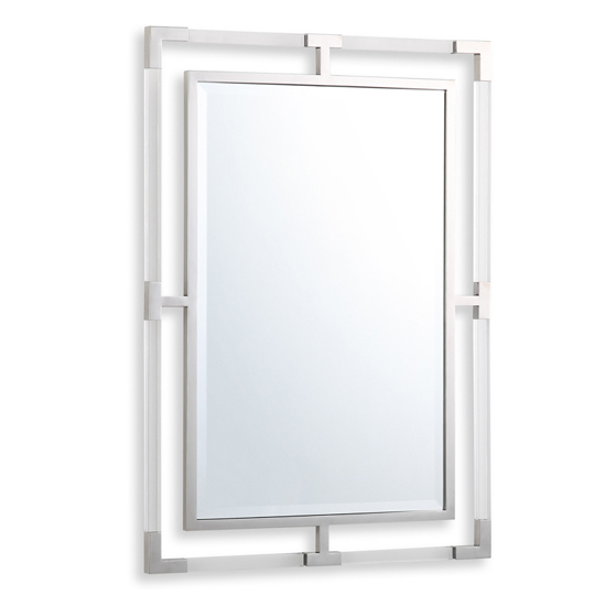 Marisa Rectangular Wall Mirror In Silver Wooden Frame