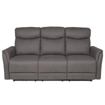 Maritime Electric Recliner Fabric 3 Seater Sofa In Grey