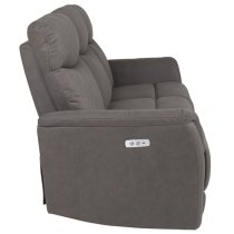 Maritime Electric Recliner Fabric 3 Seater Sofa In Grey