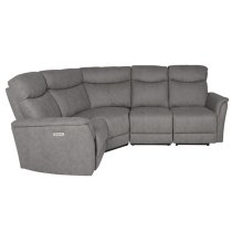 Maritime Electric Recliner Fabric Corner Sofa In Grey