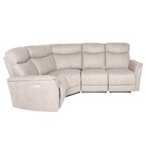 Maritime Electric Recliner Fabric Corner Sofa In Taupe