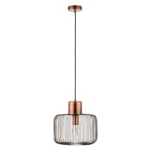 Nicola Steel Square Pendant Light In Antique Copper