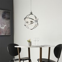 Muni LED 390mm Clear Glass Spheres Pendant Light In Chrome