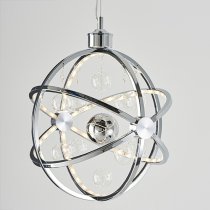 Muni LED 390mm Clear Glass Spheres Pendant Light In Chrome