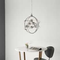 Muni LED 480mm Clear Glass Spheres Pendant Light In Chrome