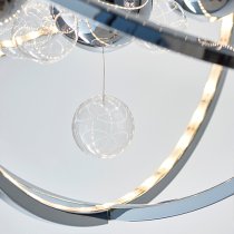 Muni LED 480mm Clear Glass Spheres Pendant Light In Chrome