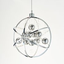 Muni LED 480mm Clear Glass Spheres Pendant Light In Chrome