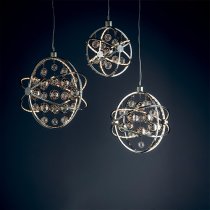 Muni LED 480mm Clear Glass Spheres Pendant Light In Chrome