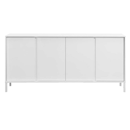 Sheffield High Gloss 4 Doors Sideboard In White