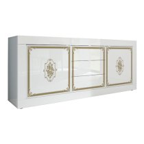 Sisseton High Gloss 2 Doors And 3 Drawers Sideboard In White