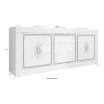 Sisseton High Gloss 2 Doors And 3 Drawers Sideboard In White