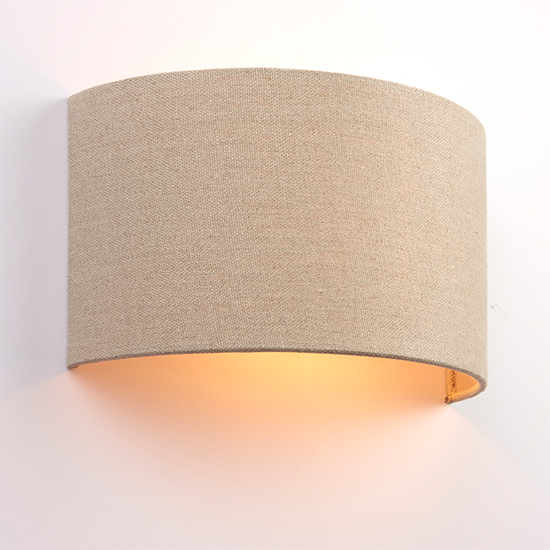 Obi Linen Wall Light In Natural