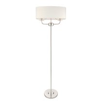 Nixon 2 Lights White Oval Shade Floor Lamp In Bright Nickel