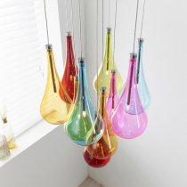 Niro 10 Lights Multi Coloured Ceiling Pendant Light In Chrome