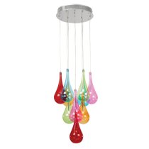 Niro 10 Lights Multi Coloured Ceiling Pendant Light In Chrome