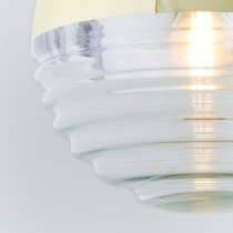 Paloma Clear Ribbed Glass Pendant Light In Polished Gold