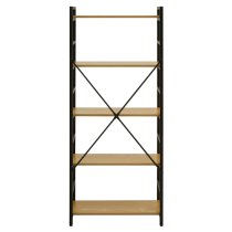 Loxton Wooden 5 Tier Shelving Unit In Light Yellow