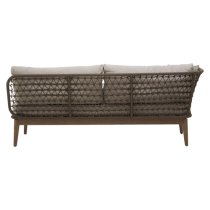 Okala Woven Lounge Chaise With Grey Fabric Cushion In Natural