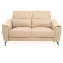 Phoenixville Faux Leather 2 Seater Sofa In Cream