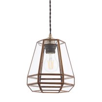 Stockheld Clear Glass Pendant Light In Antique Solid Brass