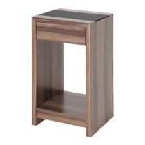 Bisbee Tall Wooden Side Table In Walnut