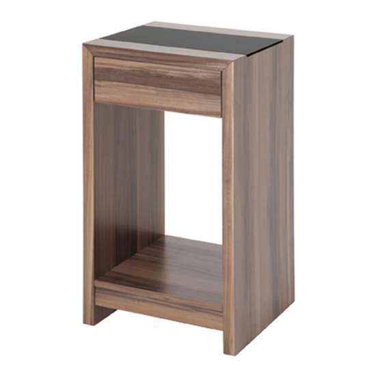 Bisbee Tall Wooden Side Table In Walnut