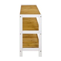 Cornville 3 Shelves Shoe Storage Rack In White And Natural