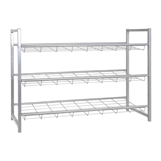 Cornville Metal 3 Shelves Shoe Storage Rack In Aluminium