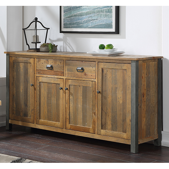 Nebura 4 Doors And 2 Drawers Sideboard In Reclaimed Wood