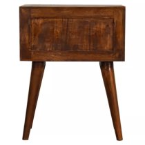 Neligh Wooden Bedside Cabinet In Chestnut With 2 Drawers