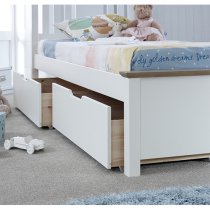 Chester Wooden Single Bed With 2 Drawers In White