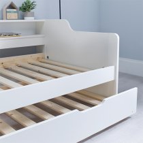 Tyler Wooden Single Guest Day Bed With Trundle In White