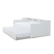 Tyler Wooden Single Guest Day Bed With Trundle In White