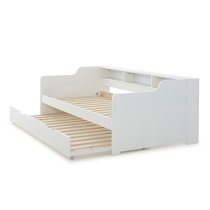 Tyler Wooden Single Guest Day Bed With Trundle In White