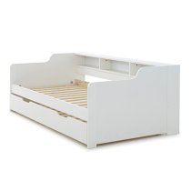 Tyler Wooden Single Guest Day Bed With Trundle In White