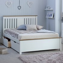 Chester Wooden Double Bed In White