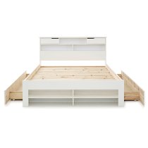 Fabio Wooden Double Bed With 2 Drawers In White