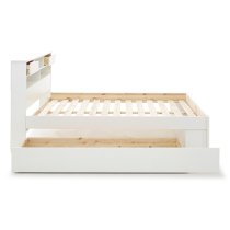 Fabio Wooden Double Bed With 2 Drawers In White