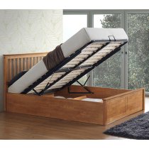 Malmo Wooden Ottoman Storage Double Bed In Oak