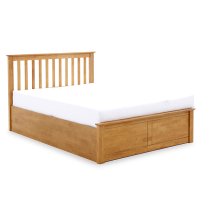 Malmo Wooden Ottoman Storage Double Bed In Oak