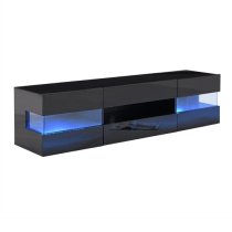 Kirsten High Gloss TV Stand In Black With LED Lighting