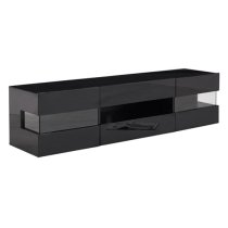 Kirsten High Gloss TV Stand In Black With LED Lighting