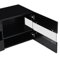 Kirsten High Gloss TV Stand In Black With LED Lighting