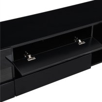 Kirsten High Gloss TV Stand In Black With LED Lighting